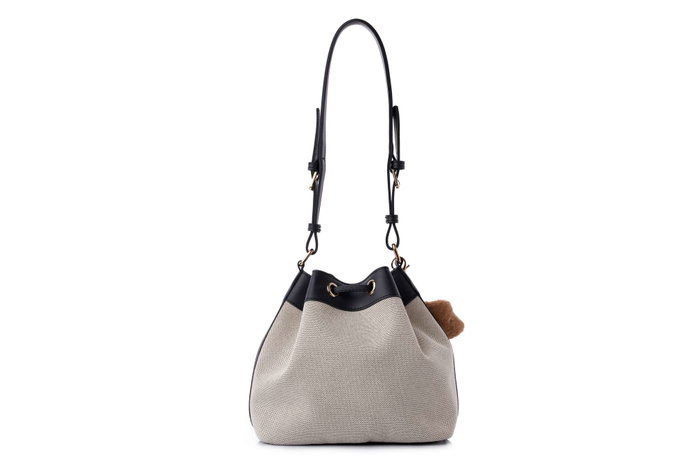 Lucky Bees Vera Bolsa de Hombro Negro y Crema